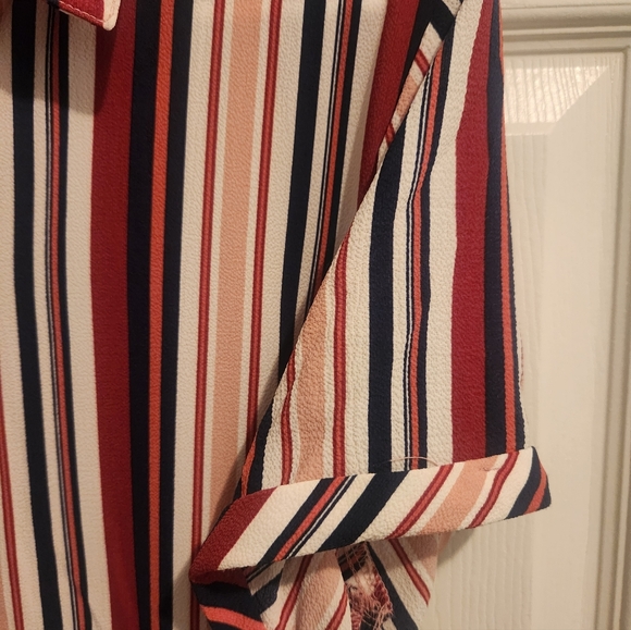 AGB Striped Crepe de Chine Shirt Dress - Picture 4 of 6